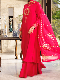 Fuchsia Viscose Sheesha Silk 3Pc Stitched - ALP-3PS-2668