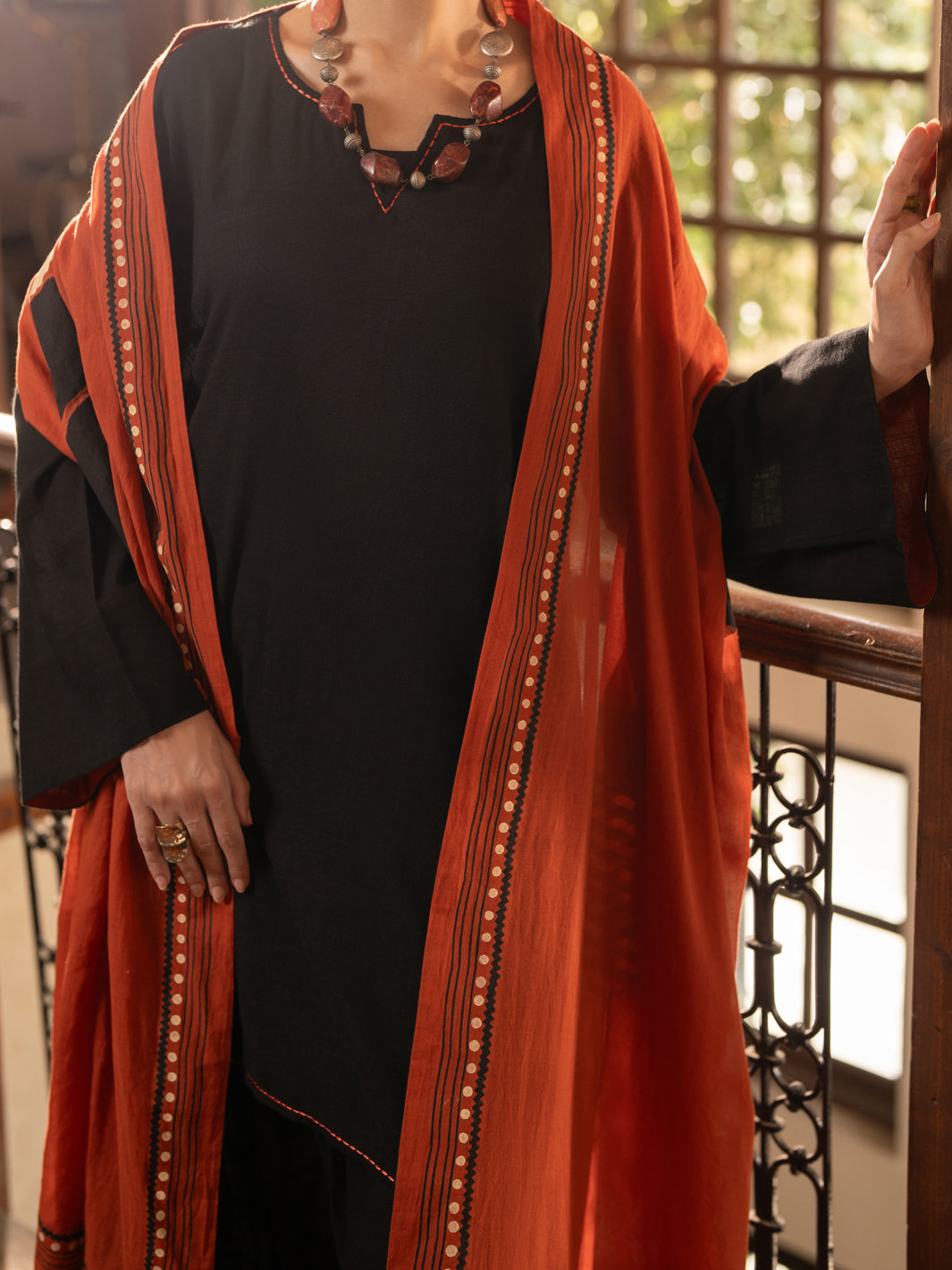 Black Dobby Stitched 3Pc - ALP-3PS-2673