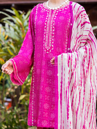 Pink Cotton Stitched 3PC - ALP-3PS-2675