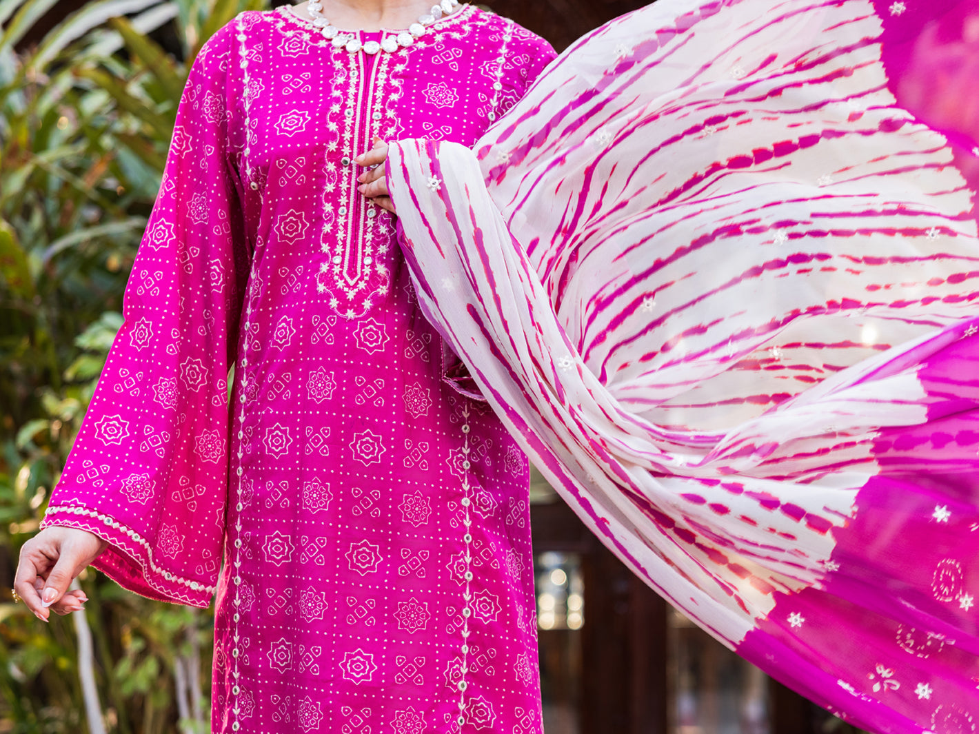 Pink Cotton Stitched 3PC - ALP-3PS-2675
