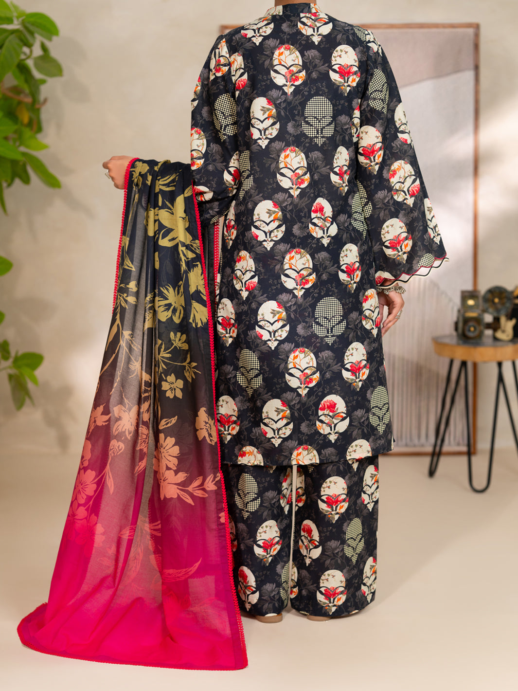 Black Lawn Unstitched 3PC - ALP-3PS-2686