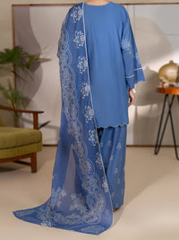 Blue Dyed Lawn Unstitched 3 Piece - ALP-3PS-2689