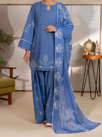 Blue Dyed Lawn Unstitched 3 Piece - ALP-3PS-2689