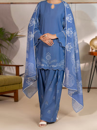 Blue Dyed Lawn Unstitched 3 Piece - ALP-3PS-2689