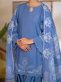 Blue Dyed Lawn Unstitched 3 Piece - ALP-3PS-2689