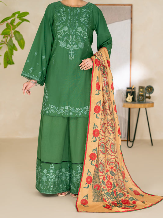 Green Lawn Unstitched 3Pc - ALP-3PS-2690 Front Main