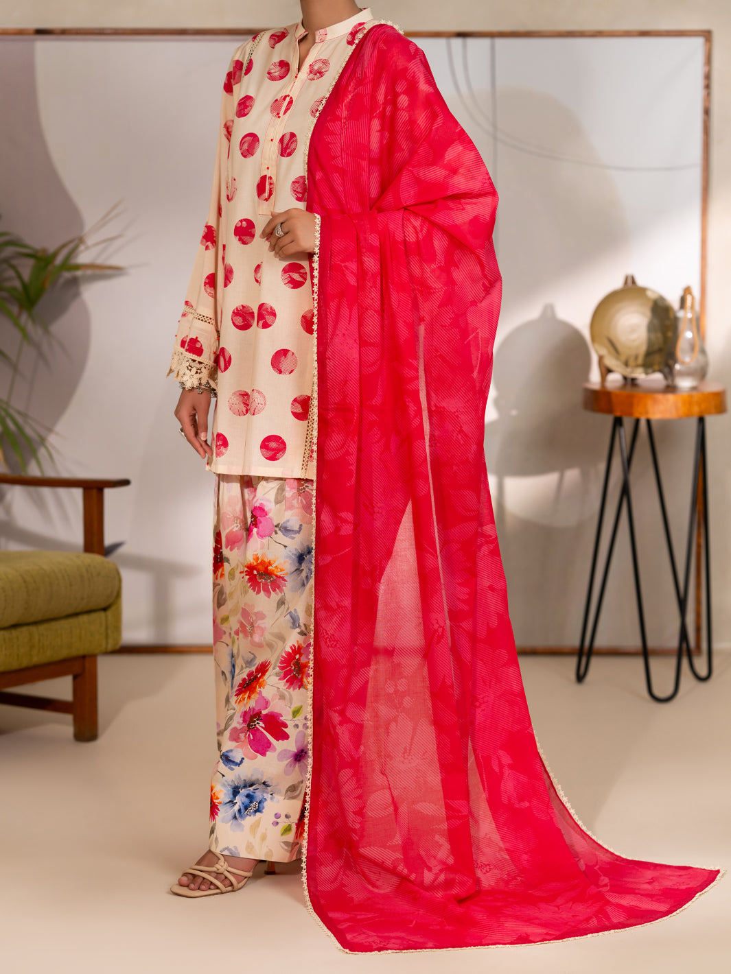 Pink Cambric 3Pc Unstitched - ALP-3PS-2692