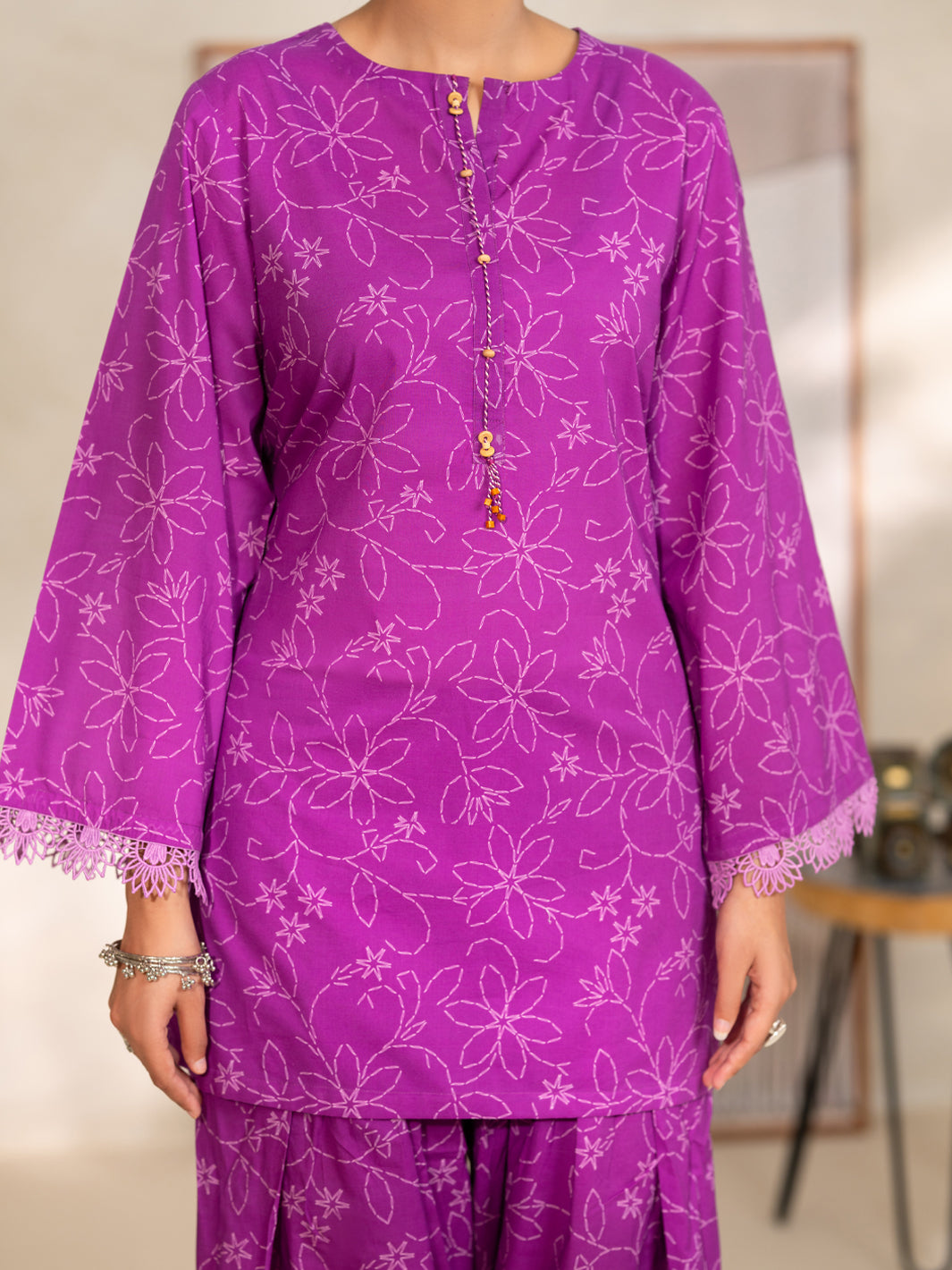 Purple Cambric 3Pc Unstitched - ALP-3PS-2694
