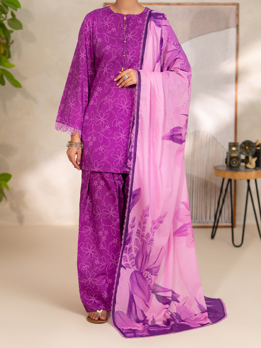 Purple Cambric 3Pc Unstitched - ALP-3PS-2694