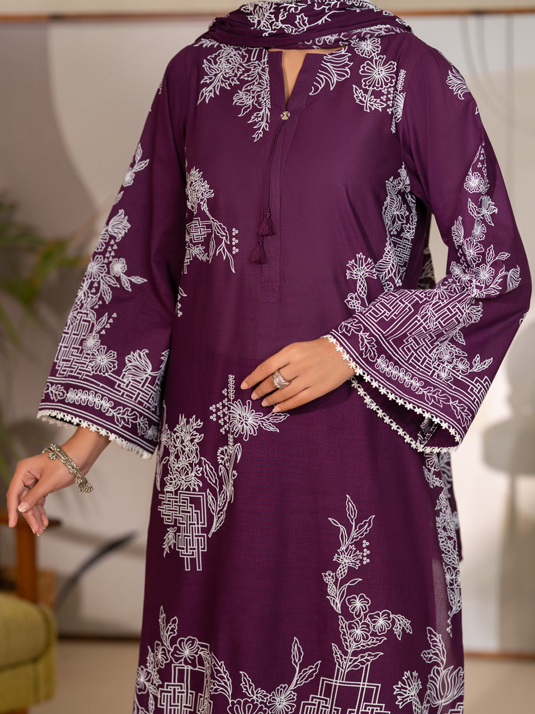 Purple Lawn Unstitched 3PC - ALP-3PS-2704