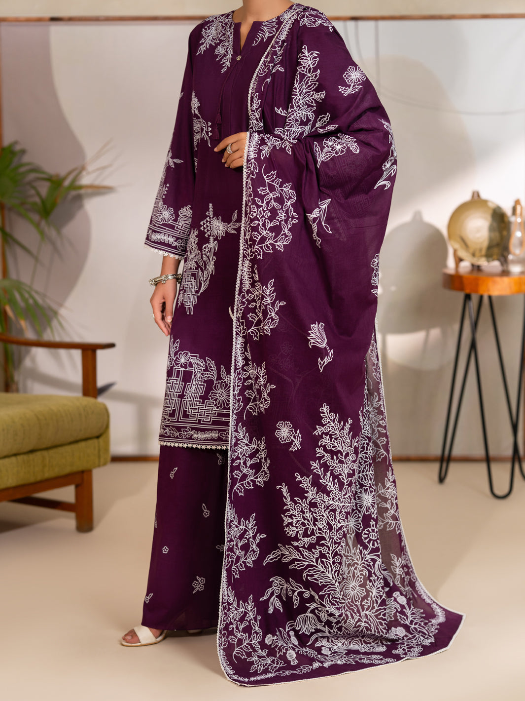 Purple Lawn Unstitched 3PC - ALP-3PS-2704