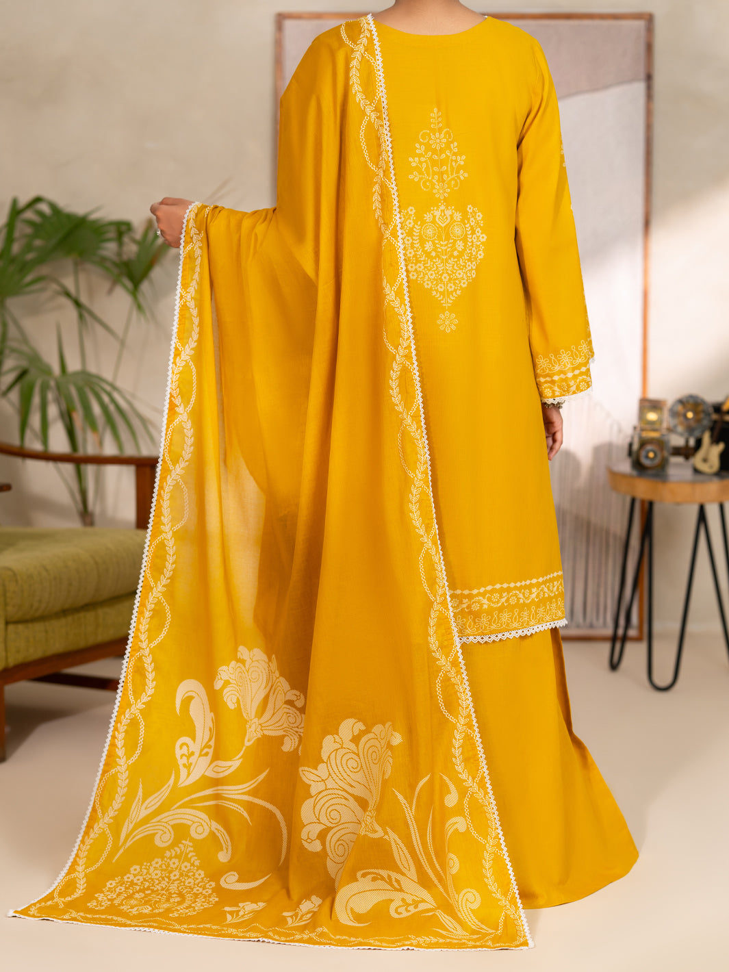 Mustard Lawn Unstitched 3PC - ALP-3PS-2705