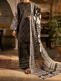 Charcoal Cotton Lawn Unstitched 3PC - ALP-3PS-2712