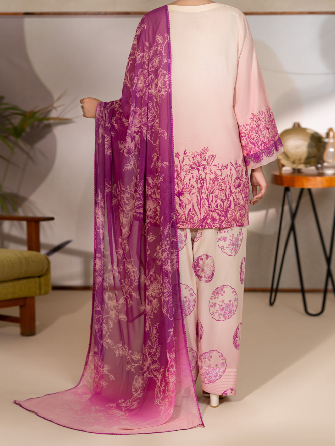 Pink Lawn 3Pc Unstitched - ALP-3PS-2715