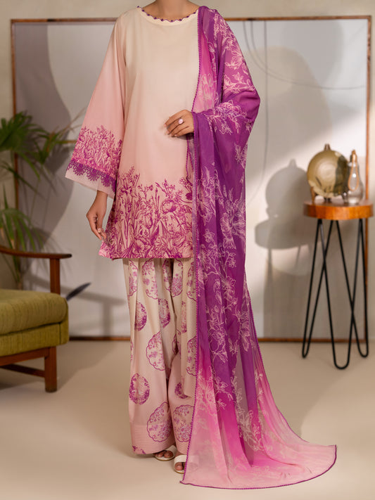 Pink Lawn 3Pc Unstitched - ALP-3PS-2715