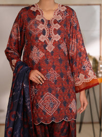 Maroon Swiss Jacquard Unstitched 3PC - ALP-3PS-2728
