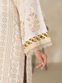 White Swiss Jacquard 3Pc Unstitched - ALP-3PS-2729