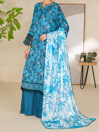 Blue Swiss Jacquard Unstitched 3PC - ALP-3PS-2730
