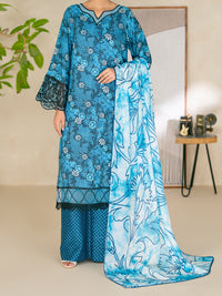 Blue Swiss Jacquard Unstitched 3PC - ALP-3PS-2730