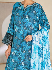 Blue Swiss Jacquard Unstitched 3PC - ALP-3PS-2730