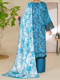 Blue Swiss Jacquard Unstitched 3PC - ALP-3PS-2730