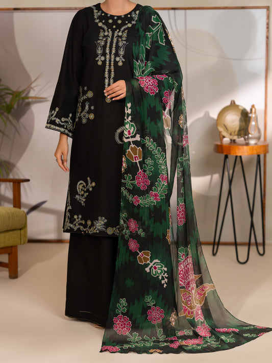Black Lawn Unstitched 3PC - ALP-3PS-2731