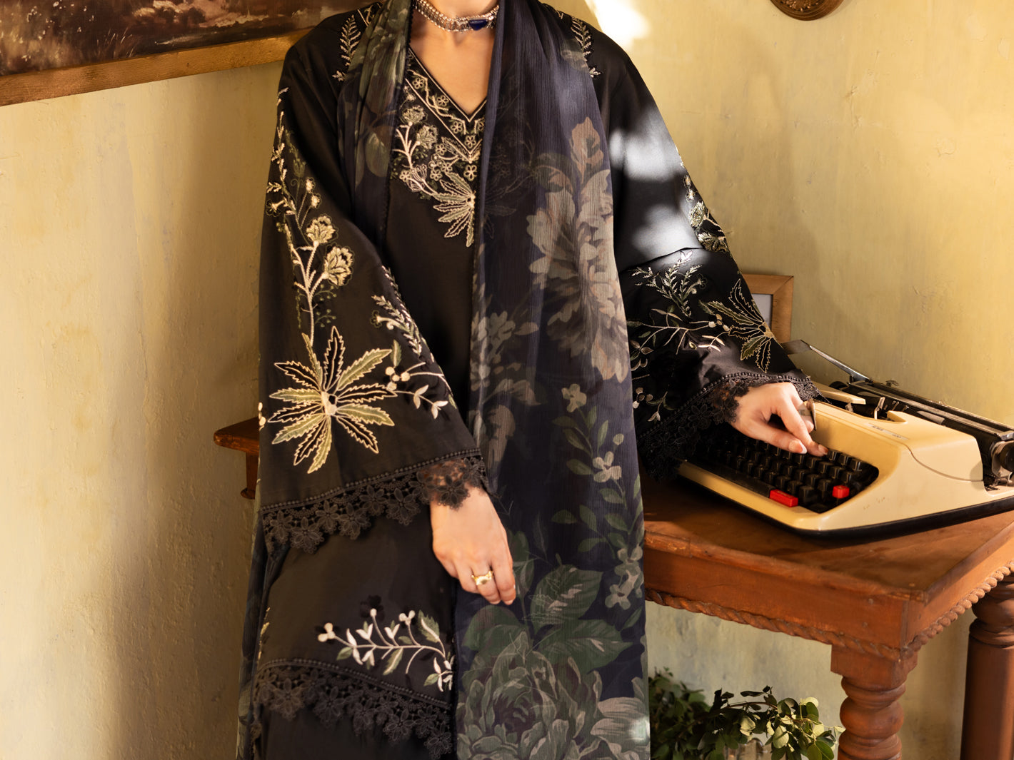 Charcoal Dyed Lawn Unstitched 3 Piece - ALP-3PS-2736