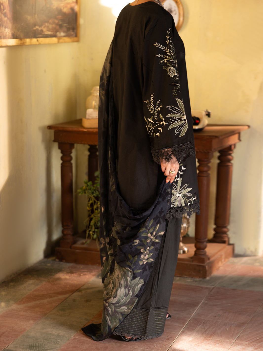 Charcoal Dyed Lawn Unstitched 3 Piece - ALP-3PS-2736