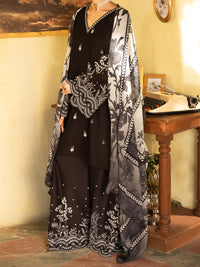 Black Cotton Lawn Unstitched 3PC - ALP-3PS-2738