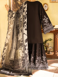 Black Cotton Lawn Unstitched 3PC - ALP-3PS-2738