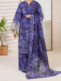 Blue Cambric Unstitched 3Pc - ALP-3PS-2747