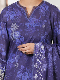 Blue Cambric Unstitched 3Pc - ALP-3PS-2747