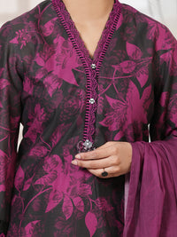 Magenta Cambric Unstitched 3 Piece - ALP-3PS-2749