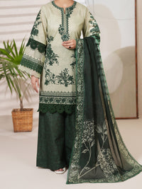 Green Cambric Unstitched 3Pc - ALP-3PS-2750