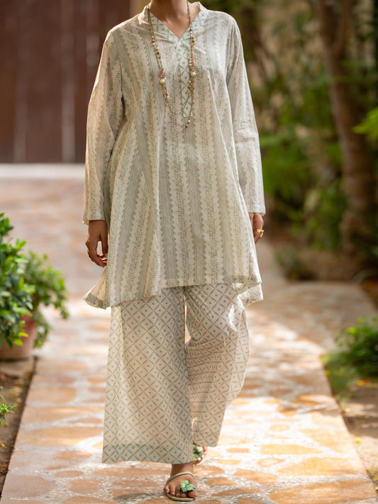 Grey Lawn Co-Ord Set - ALP-2PS-SLKS-2774