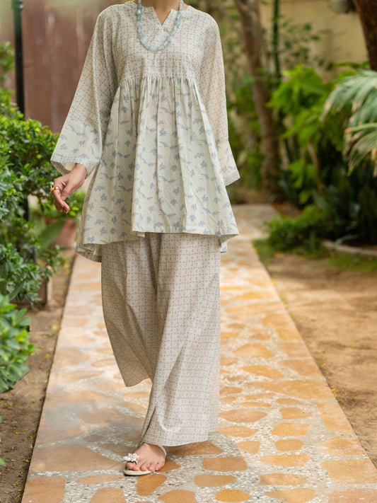 Grey Lawn Co-Ord Set - ALP-2PS-SLKS-2777