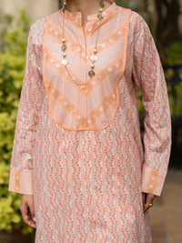 Peach Lawn Co-Ord Set - ALP-2PS-SLKS-2776