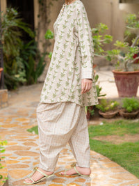 Pistachio Green Lawn Co-Ord Set - ALP-2PS-SLKS-2780