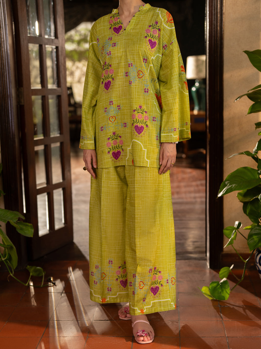 Green Lawn Stitched 2Pc - ALP-2PS-LKS-2823 Front Main
