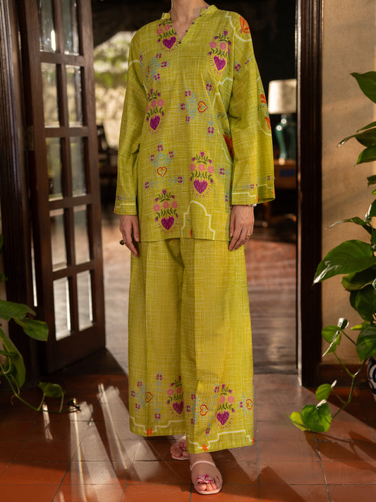 Green Cambric Stitched 2Pc - ALP-2PS-LKS-2823