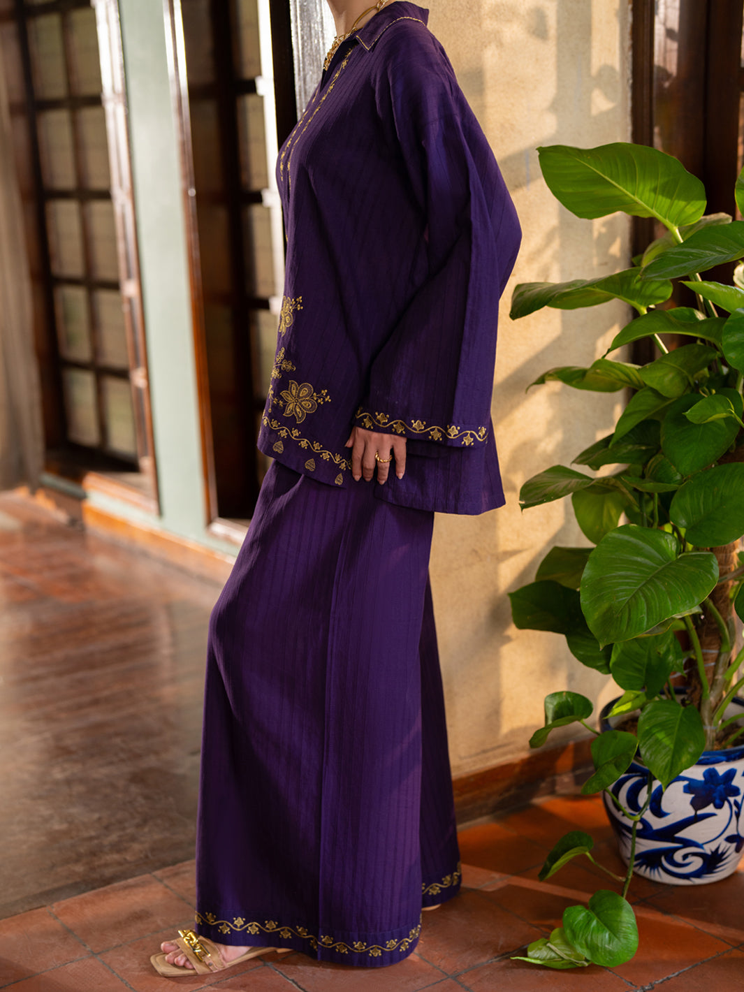 Blue Cotton Dobby Stitched 2Pc - ALP-2PS-LKS-2785