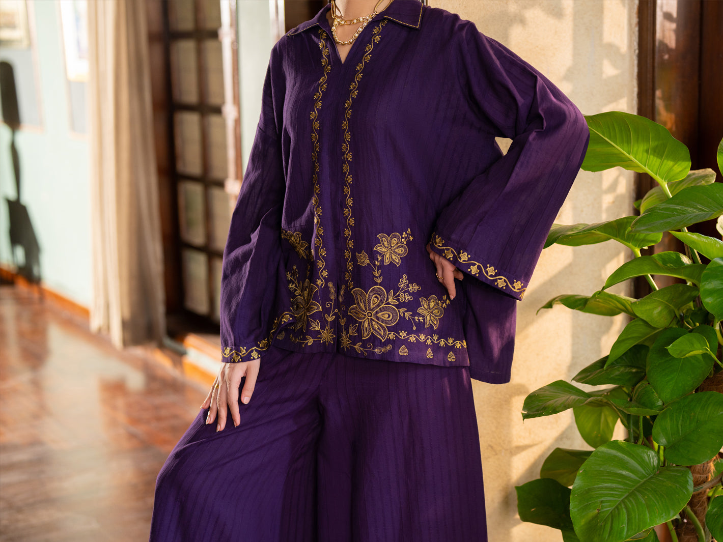 Blue Cotton Dobby Stitched 2Pc - ALP-2PS-LKS-2785