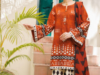 Rust Cotton 3Pc Stitched - ALP-3PS-2818