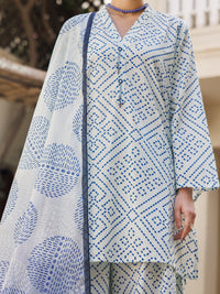 Off White Cotton Stitched 3PC - ALP-3PS-2819