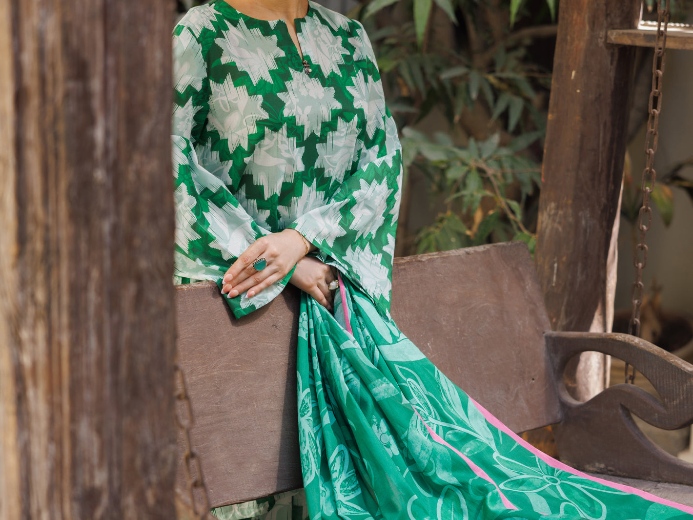 Green Lawn Stitched 3Pc - ALP-3PS-2821