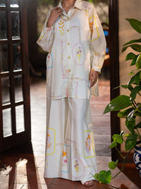 Ivory Cambric Stitched 2PC - ALP-2PS-LKS-2825
