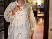 Ivory Cambric Stitched 2PC - ALP-2PS-LKS-2825