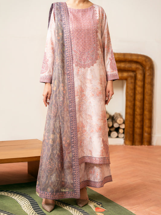 Light Pink Silk Lawn Stitched 3Pc - ALP-3PS-2364