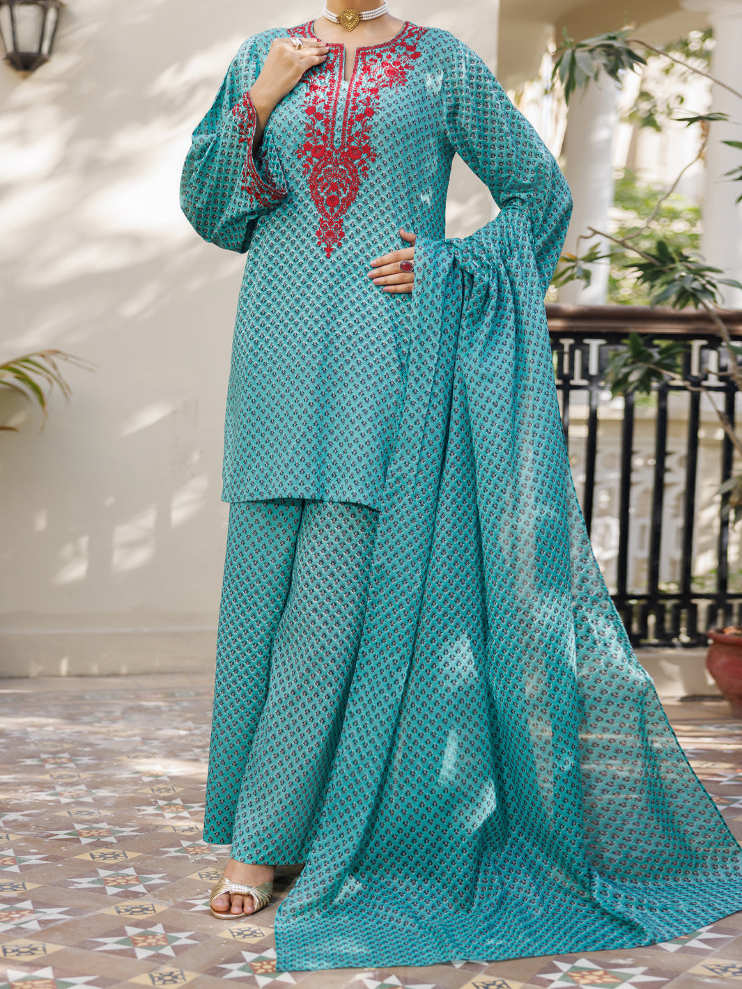 Green Lawn 3Pc Stitched - ALP-3PS-2572