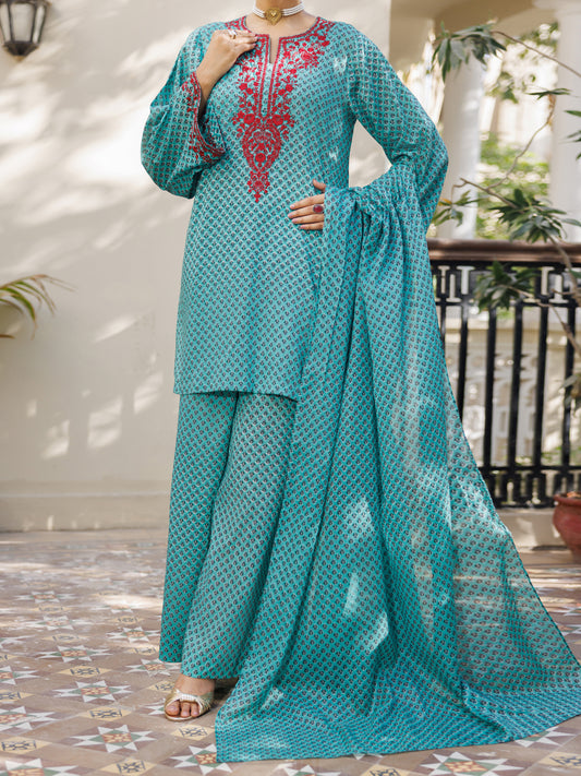 Green Lawn 3Pc Stitched - ALP-3PS-2572